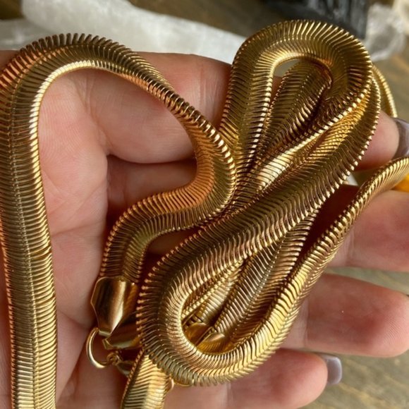 Layered snake chain 14k gold necklace chain/Manifestin good fortune/crown chakra - Picture 8 of 12